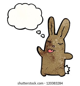 cartoon rabbit with thought bubble