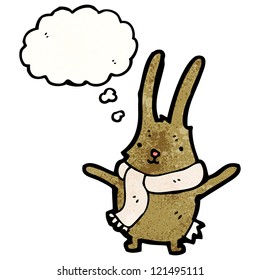 cartoon rabbit with thought bubble