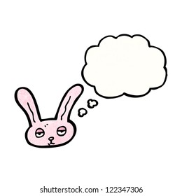 cartoon rabbit with thought bubble