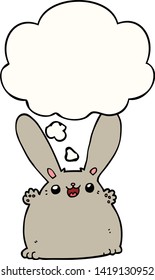 cartoon rabbit with thought bubble