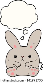 cartoon rabbit with thought bubble