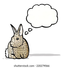 cartoon rabbit with thought bubble