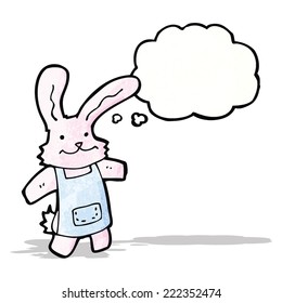 cartoon rabbit with thought bubble