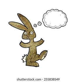 cartoon rabbit with thought bubble