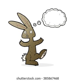 cartoon rabbit with thought bubble