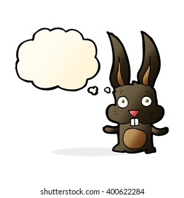 cartoon rabbit with thought bubble
