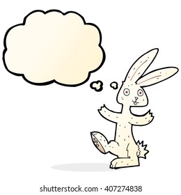 cartoon rabbit with thought bubble
