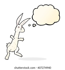 cartoon rabbit with thought bubble