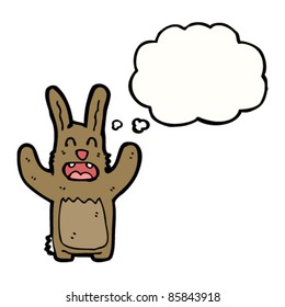 cartoon rabbit with thought bubble