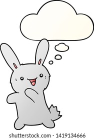 cartoon rabbit with thought bubble in smooth gradient style