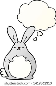 Cartoon-Kaninchen mit Gedankenblase im Stil eines glatten Farbverlaufs