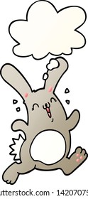 cartoon rabbit with thought bubble in smooth gradient style