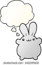 cartoon rabbit with thought bubble in smooth gradient style