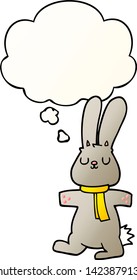 cartoon rabbit with thought bubble in smooth gradient style