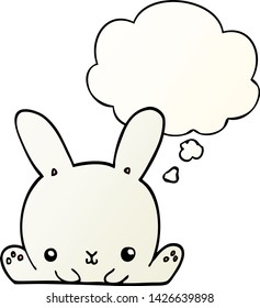 cartoon rabbit with thought bubble in smooth gradient style