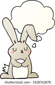cartoon rabbit with thought bubble in smooth gradient style