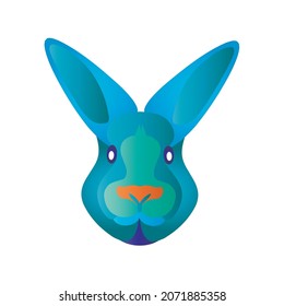 cartoon rabbit in trendy craft paper graphic style. Modern design for advertising, branding, greeting cards, covers, posters, banners. Vector illustration