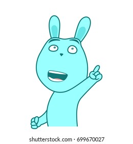 Cartoon rabbit. Vector illustration.