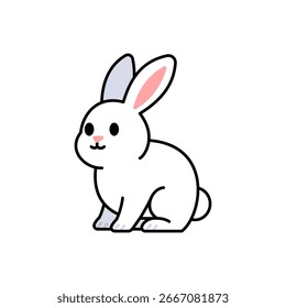 Ilustração do vetor do coelho do desenho animado no fundo branco