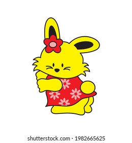 cartoon rabbit vector illustration in style