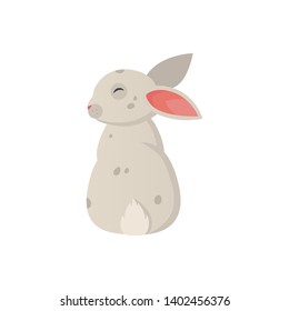 Cartoon rabbit vector isolated icon. Fine bunny pet
