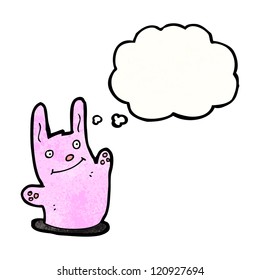 cartoon rabbit waving