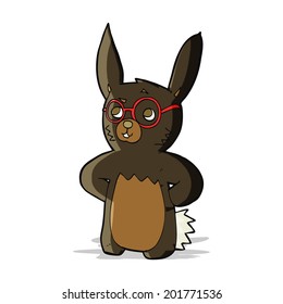 cartoon rabbit wearing spectacles