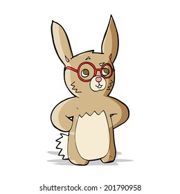conejo de dibujos animados con anteojos