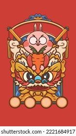 Cartoon Rabbit Year Chinese New Year Illustration Materials

