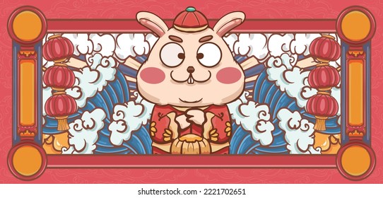 Cartoon Rabbit Year Chinese New Year Illustration Materials

