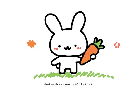 Cartoon Rabbit's Carrot Quest: Creative Playground of Children's Art