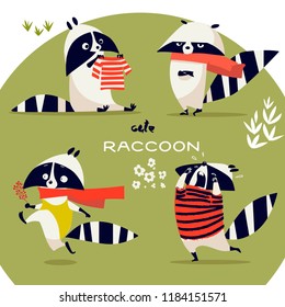 Cartoon Raccoon Collection