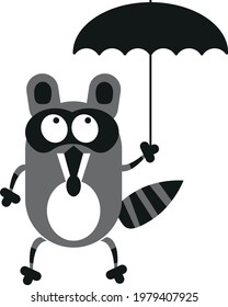 Cartoon raccoons. Raccoons for different activities.