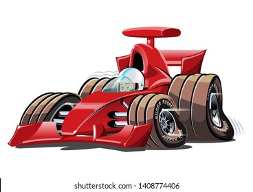 Cartoon race car. Available eps-10 vector format separated by groups and layers for easy edit