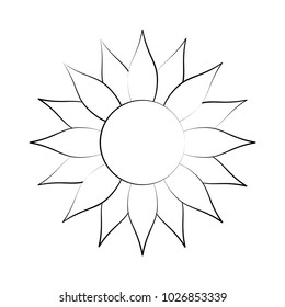 cartoon radiant summer sun