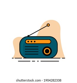 Cartoon Radio flat design. Good template for radio or musical design.