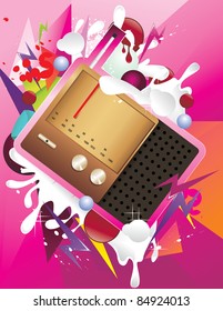 cartoon radio vector illustrator