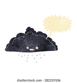 cartoon rain cloud with speech bubble