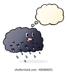 Cartoon-Regenwolke mit Denkblase
