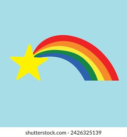 Cartoon rainbow. Colourful rainbows, heart and cloud with rainbow colors tail. Hand drawn color arc vector illustration set. Cartoon rainbow doodle, graphic colorful collection