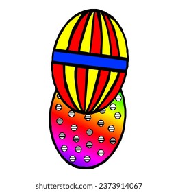 cartoon rainbow easter eggs vector