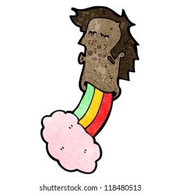 cartoon rainbow head man