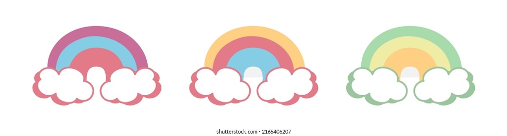 Arcoíris de dibujos animados. Clipart vector aislado en fondo blanco.