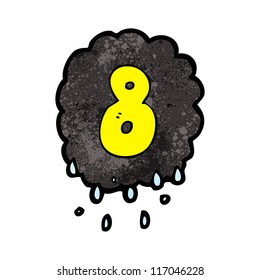 nube de dibujos animados con número ocho