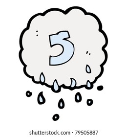 cartoon raincloud number five