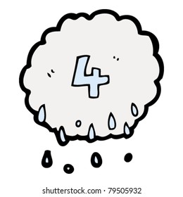 cartoon raincloud number four