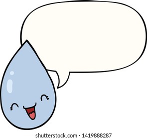 gotas de lluvia de dibujos animados con burbuja de discursos