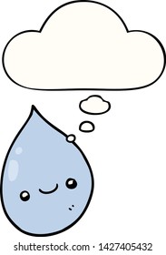 cartoon raindrop with thought bubble