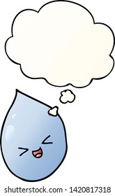 Cartoon-Rutsche mit Gedankenblase im Stil eines glatten Farbverlaufs