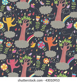 Cartoon rainy seamless pattern